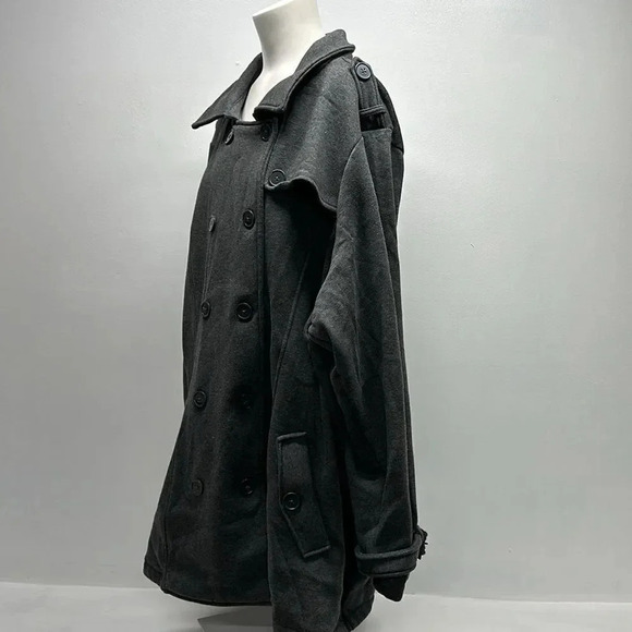 Torrid Peacoat Coat Jacket Button Down Collar Pockets Fleece Lined Grey - Picture 7 of 10